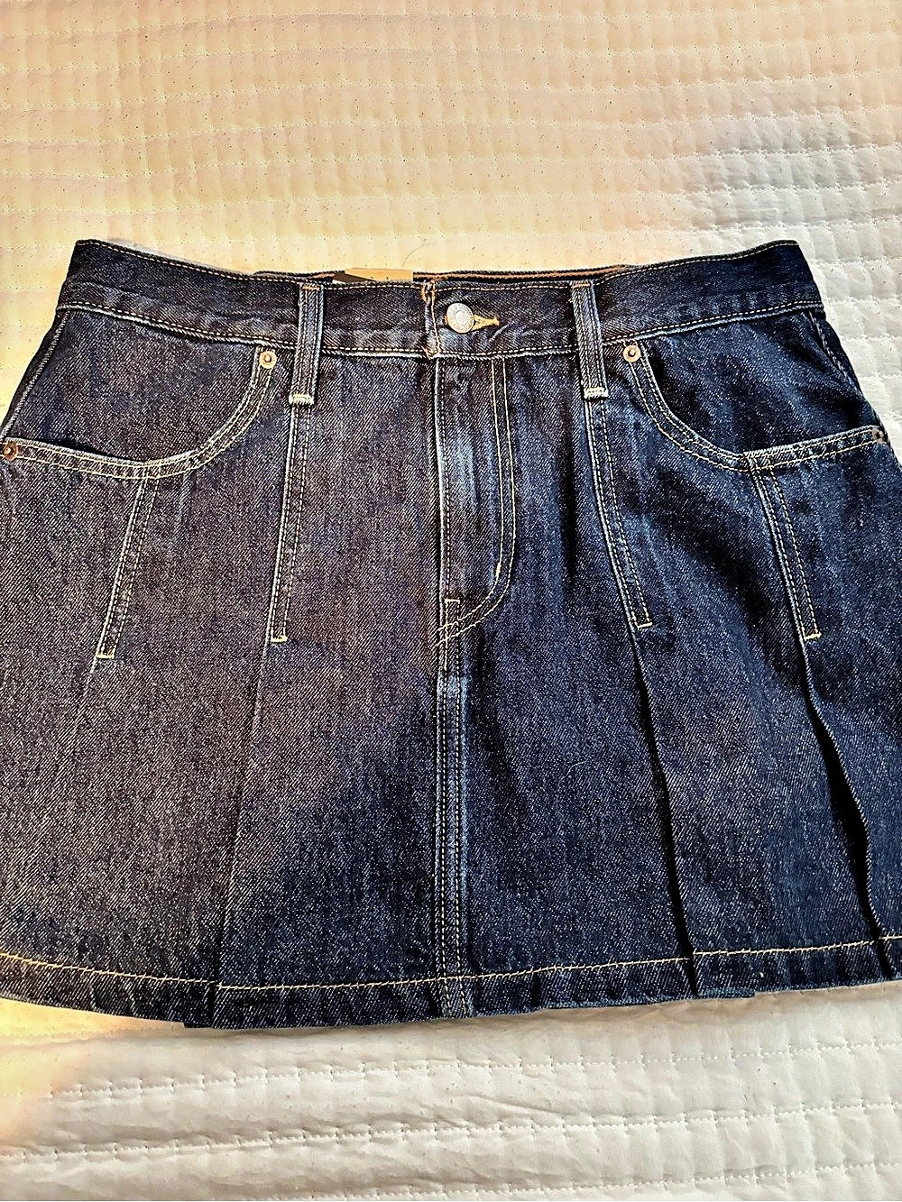 Levi's Pleated Mini Skirt Blue Waist 30